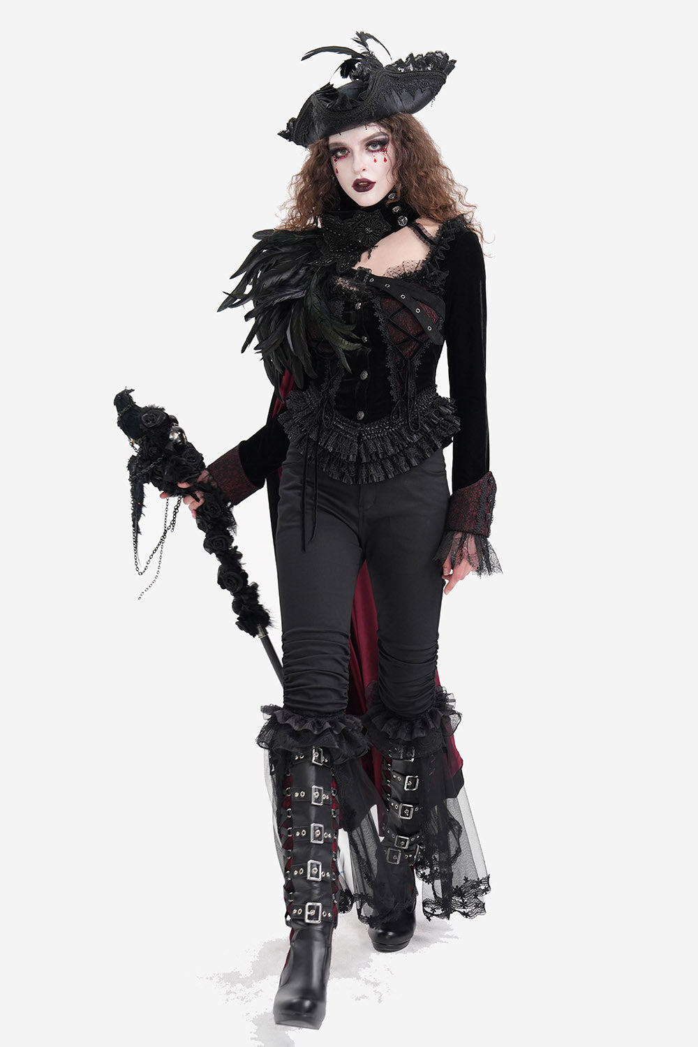 Black Mast Ruffle Flared Pants