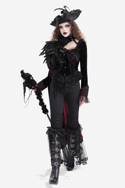 Black Mast Ruffle Flared Pants