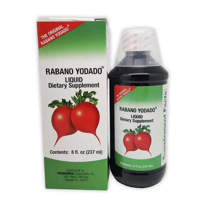Wholesale Rabano Yodado Supplement 8oz. Natural liquid dietary support. Modern Mexican health essential.