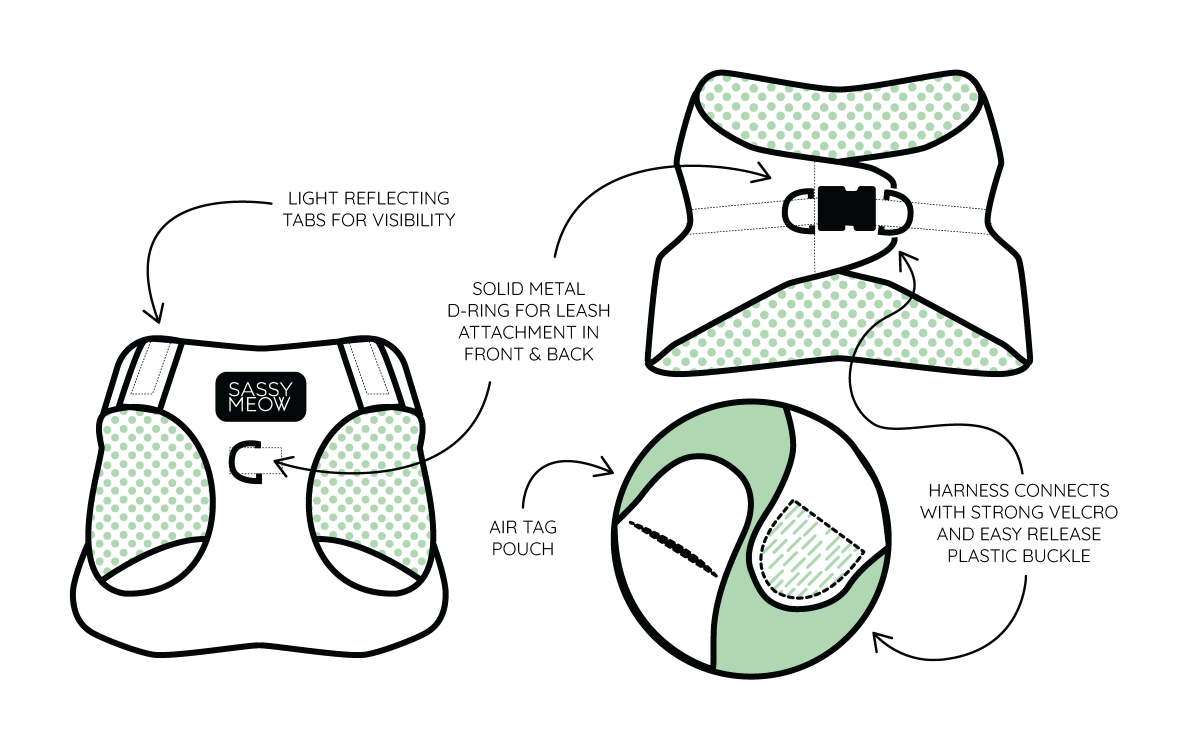 Cat Step-In Harness - Hello Kitty® Aqua