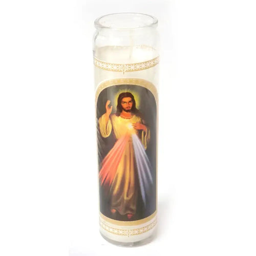 Señor De La Misericordia White Candle- Wholesale Devotional Candles Mexmax INC
