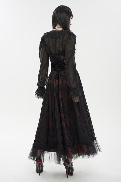 Crumbling Statues Romantic Ruffled Top