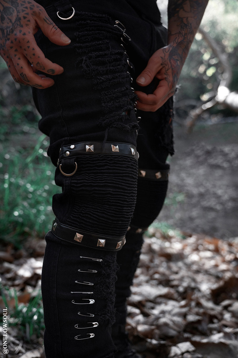 Annihilate Safety Pin Studded Pants [Unisex]