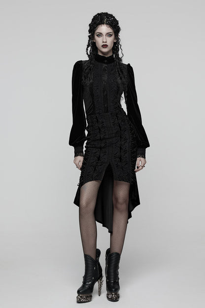 Bloomthorn Manor Velvet Skirt [Black]