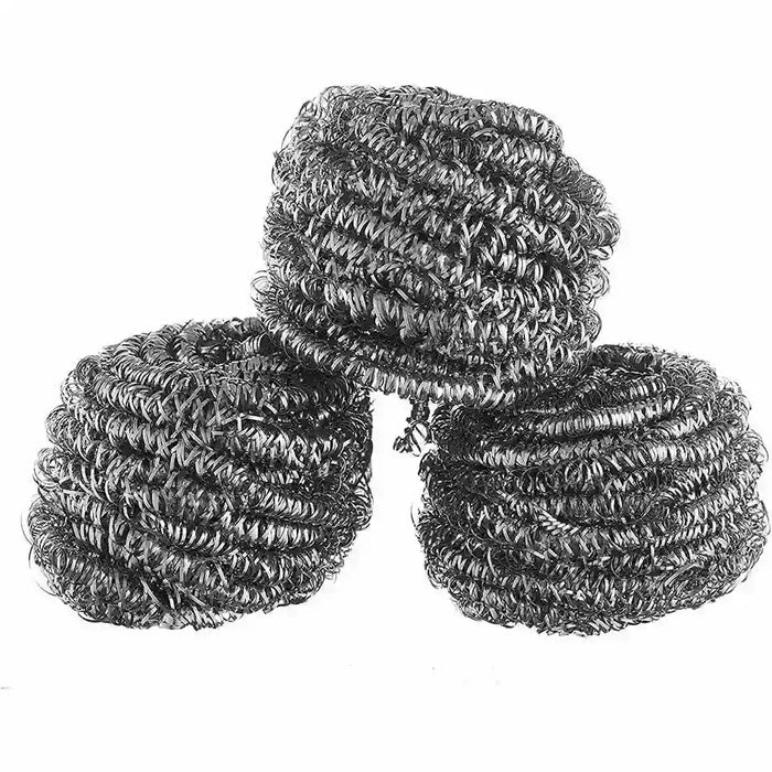 Wholesale Stainless Steel Scrubber 50gm (12pk). Efficient cleaning solution for modern Mexican homes.