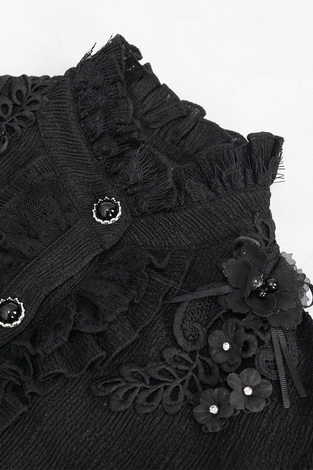 Báthory Blooms Ruffled Victorian Top