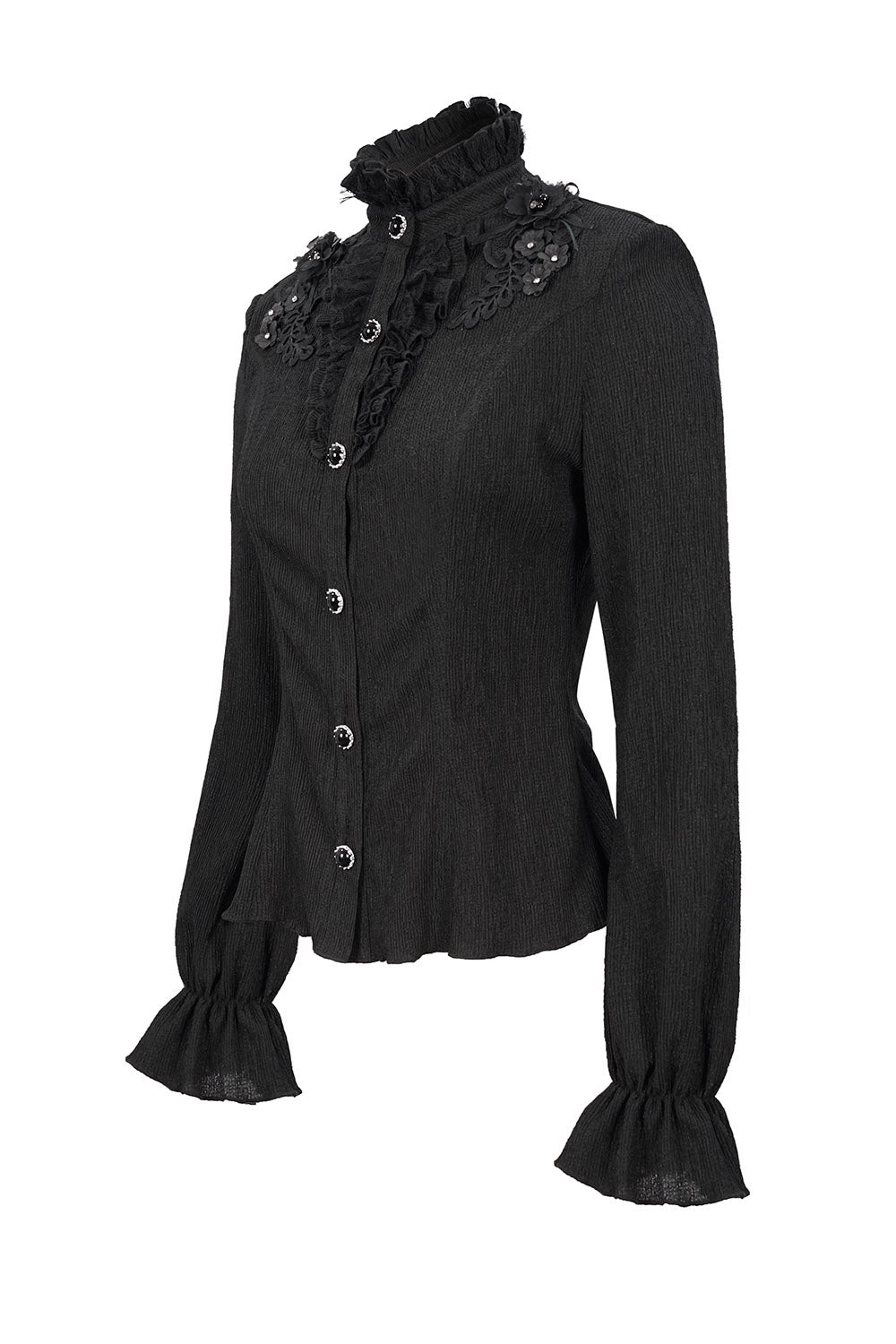Báthory Blooms Ruffled Victorian Top