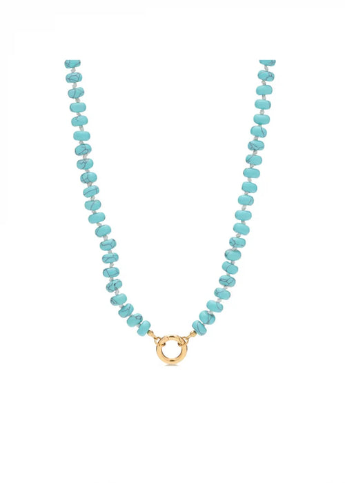 Turquoise Carabiner Necklace 16-17"