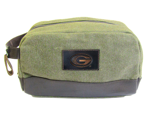 UGA Wax Canvas Toiletry Shave Bag (Olive)