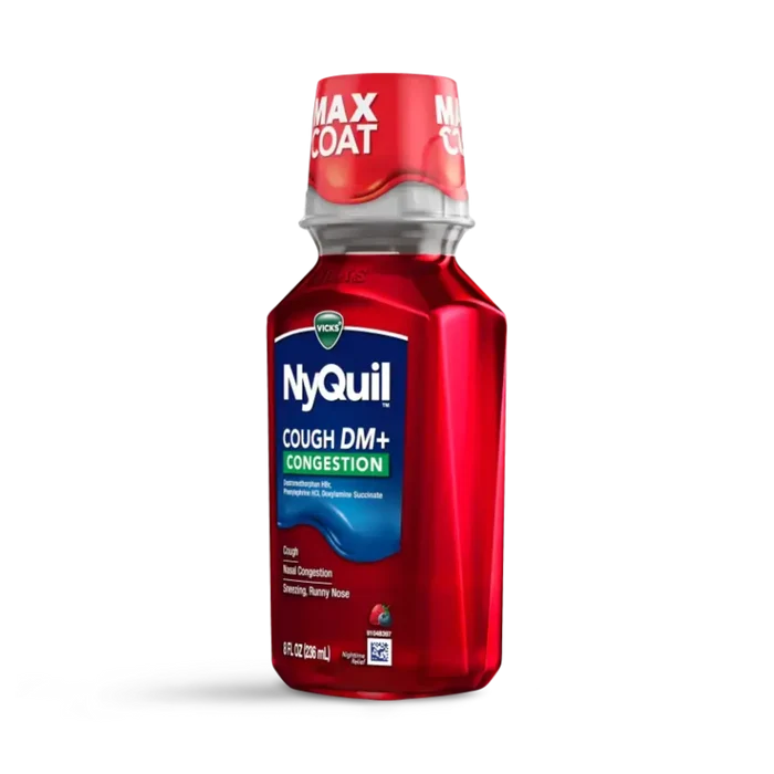 Wholesale NyQuil Cough DM+ Congestion Liquid Berry 8oz- Mexmax INC USA