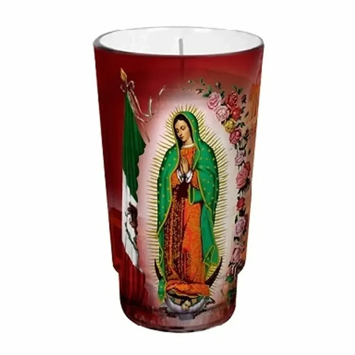 Virgen De Guadalupe White Candle Michelada Cup - lrg cup
