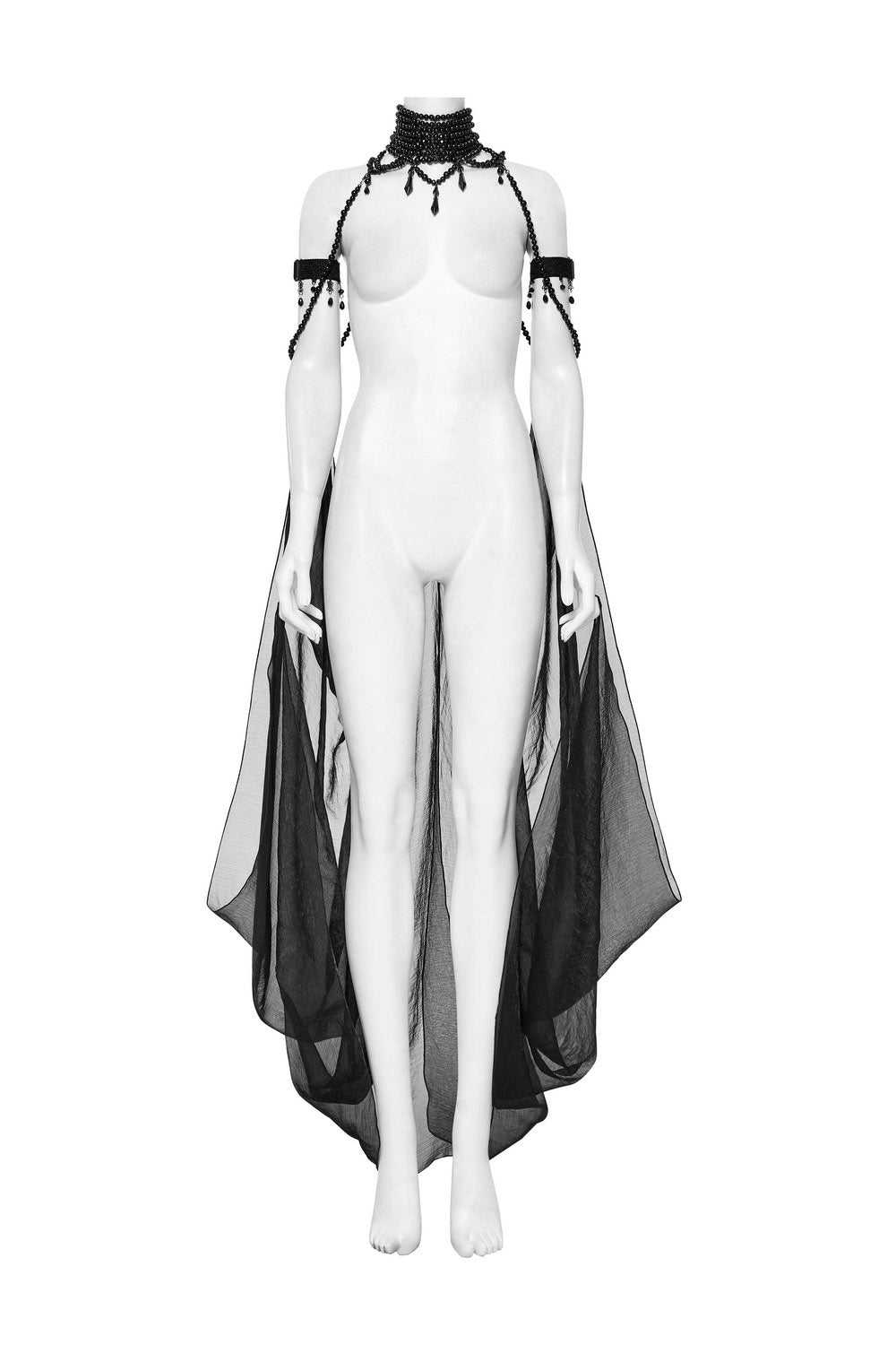 Crystal Witch Choker with Detachable Cloak Harness