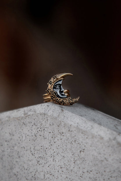 Celestial Crescent Ring