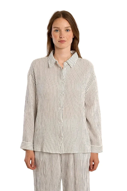 Woven Shirt (Off White/Navy)